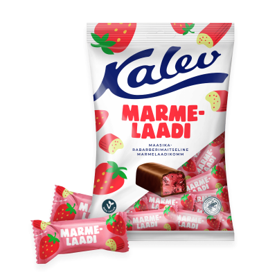 Marmelaadikompvek maasika-rabarberimaitseline 175g, Kalev