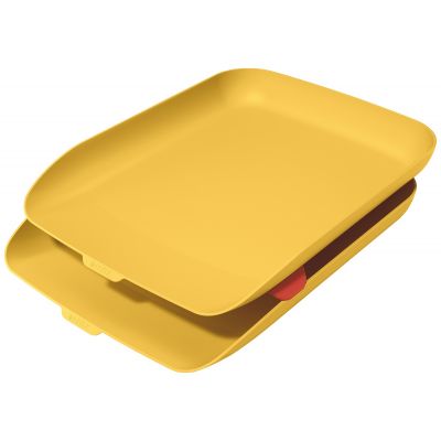Leitz Cosy Letter Tray, Set of 2, 274 x 81 x 407 mm, Warm Yellow
