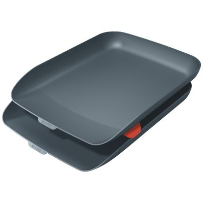 Leitz Cosy Letter Tray, Set of 2, 274 x 81 x 407 mm, Velvet Grey