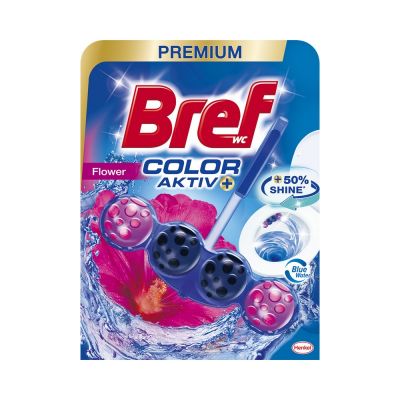 Toilet freshener with balls BREF Power Activ Blue Fresh Flowers 50g