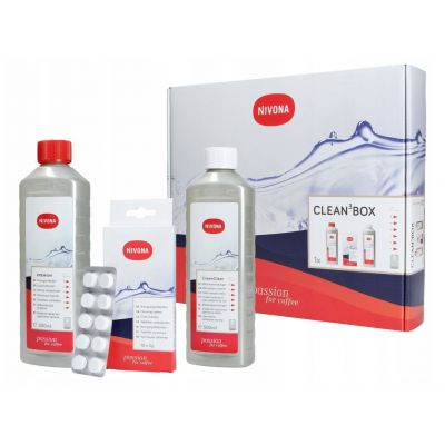 Hoolduskomplekt Nivona CleanBox - katlakivi eemaldusvedelik 500ml, puhastus-/loputustabletid, piimarasvade eemaldaja piimasüsteemile