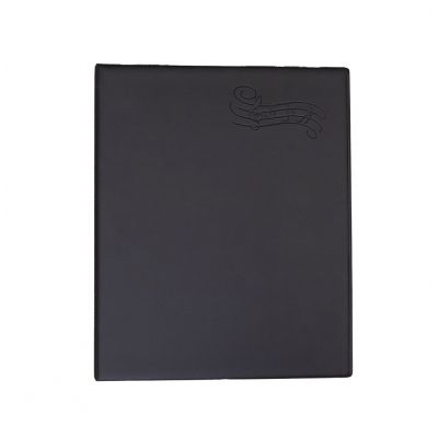 Sheet music covers with A4 ring clip, black soft, embossed