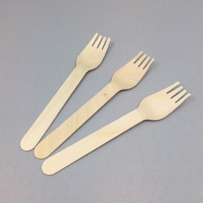 Wooden fork 16cm long, pack of 100