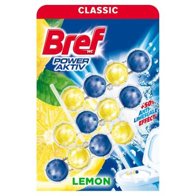 Toilet freshener with balls BREF Power Activ Lemon 3x50g