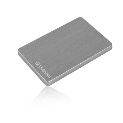 Hard Drive External HDD Verbatim Store n Go Aluminum Slim Dark Gray 2TB USB3.2 (Gen.1 max 5Gbps) Portable Hard Drive 2.5` USB-C Adapter