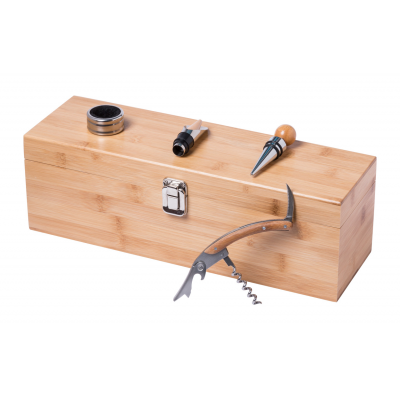 Wine set BORIAX bamboo box for winebottle