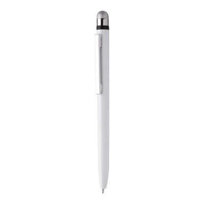 Antibacterial pen VERNE Touch white, blue refill
