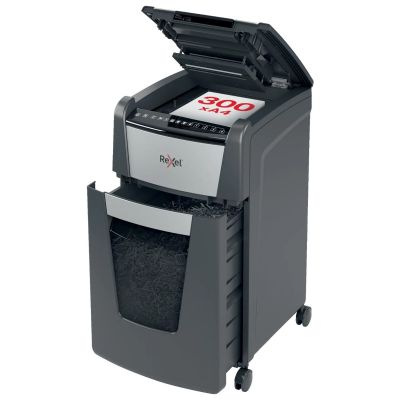 Paberipurustaja Rexel Optimum AutoFeed+ 300X, 4x25mm P4, 10-lehte/300-lehte automaatsöötjast, 60L, Small Office 5-10 users