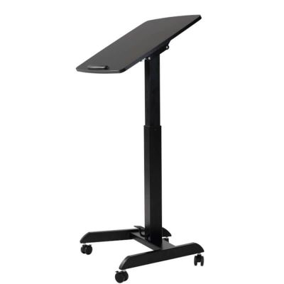 Adjustable table SUN-FLEX EASYDESK PRO black, H-770 ... 1130mm, 600x520mm MDF, 600808, black footrest with pedals / wheels