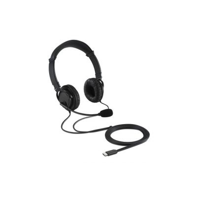 Headphones + microphone Kensington K97457WW Hi-Fi USB-C Headphones with Mic headphones, black, USB-C cable 2m