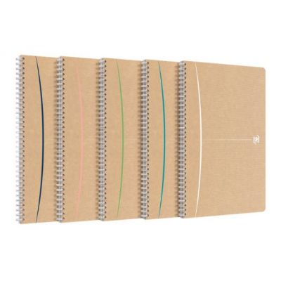 Notebook A5 90 sheets, ruled, spiral, Oxford Touareg Recycled