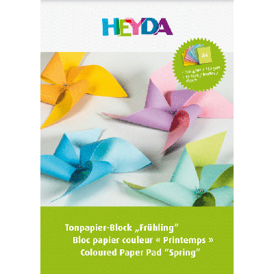 Coloured paper pad A4 130g 10sh. Spring