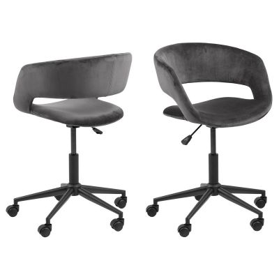 Office chair GRACE AC85889 56x54x H87cm / dark gray velvet, black base