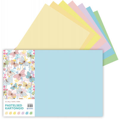 Coloured card pad pastel A3 200g, 7x7sh