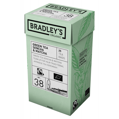 Roheline tee Bradley's Organic Sencha&Matcha 1,5g* 25tk/pk
