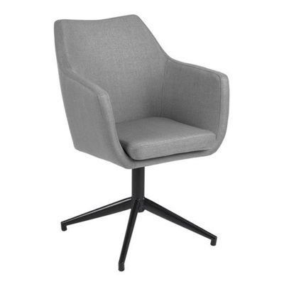 Chair / armchair NORA AC68759, 58x57xH83,5cm, automatic reversing function / light gray fabric, cross leg black metal