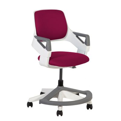 Office chair ROOKEE for children, 13489 dark red upholstery, for growth 110-160cm, reg. backrest height, seat depth