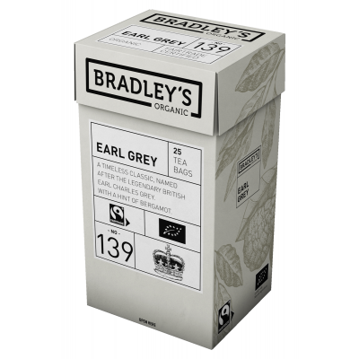 Must tee Bradley´s Organic Earl Grey 2g* 25tk/pk