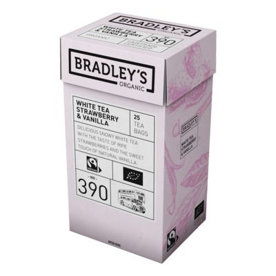 Valge tee Bradley's Organic maasika ja vanilliga 1,75g* 25tk/pk