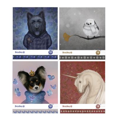 School notebook A5 + 23 lines, 12 pages, Lucky Laika, 4 motifs, strong cover