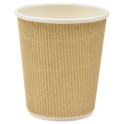 Coffee cup embossed brown 250ml, 25pcs / pack