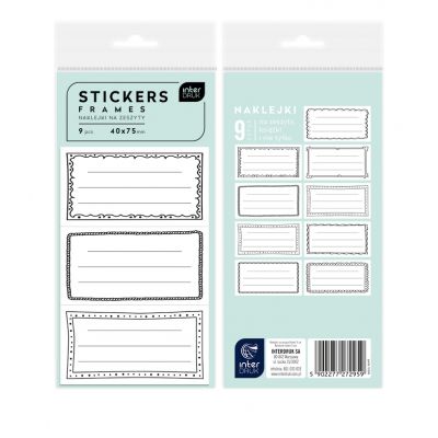 Booklet stickers 40x75mm Ramki, 9 stickers Interdruk
