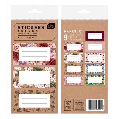 Booklet stickers 40x75mm Trends, 9 stickers Interdruk