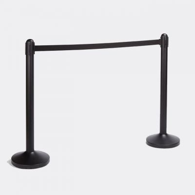 Piirdepostid lindiga SECURIT Barrier set: 2 posti H95cm ja 2 linti pikkusega 200cm / must, kompl.