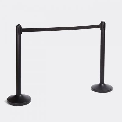 Railing posts SECURIT Barrier set: 2 posts H95cm and 2 tapes 210cm / black, set.