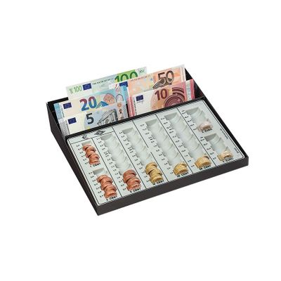 Coin holder Wedo 27.0 x 25.5 x 6.5 cm, for 8-part coins, 3 drawers for banknotes, metal case