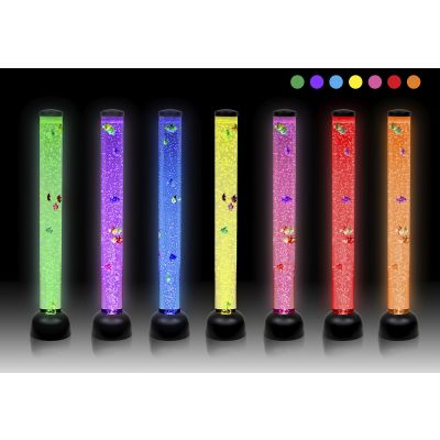 Bubble tube with fish, colors change with remote control, 100 x 10 cm, without water