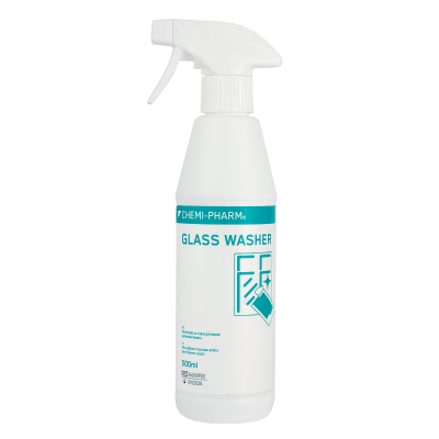 Klaas- ja peegelpindade puhastusvahend, Glass Washer,  valmislahus pihustiga 500ml, Chemi-Pharm