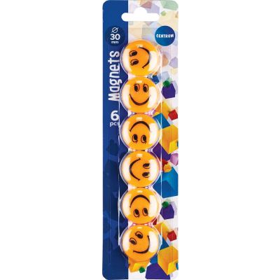 Whiteboard magnet 30mm Smile, 6pcs / pack, Center