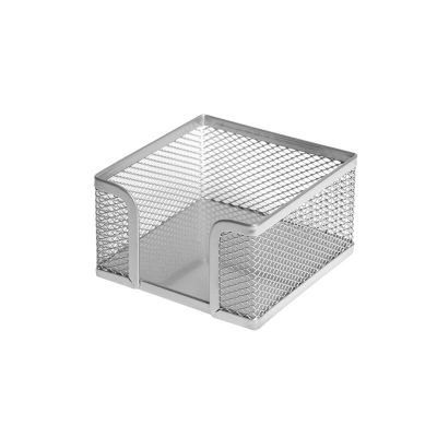 Notepad box 9.7x9.7 cm silver metal mesh, Forofis