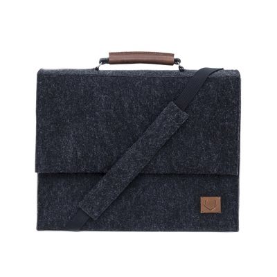 Unisex briefcase SÖREN 30x38x8cm, for laptop 15", felt, black