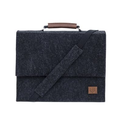 Unisex briefcase SÖREN 30x38x8cm, for laptop 15", felt, black