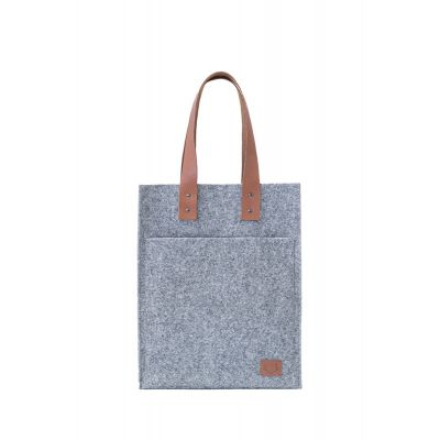 Tote bag HENNES 41x32x15cm, for laptop 15", felt, grey, Nordhale