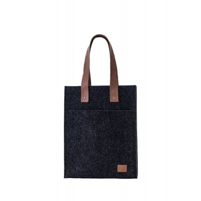 Tote bag HENNES 41x32x15cm, for laptop 15", felt, black, Nordhale