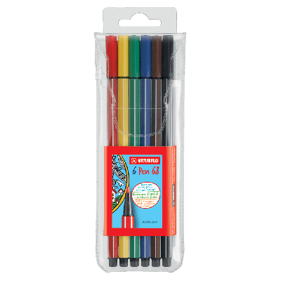 Felt-tip pens Stabilo Pen 68, wallet of 6