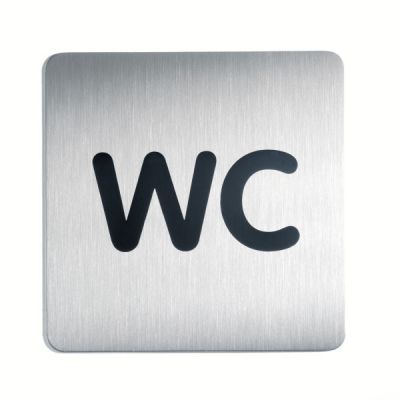 Uksesilt Picto "WC", 150 x 150 mm, harjatud roostevaba teras, Durable