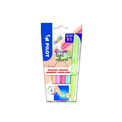 Highlighter Pilot Frixion Light Natural, 6 colors, erasable