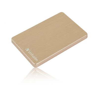 Kõvaketas väline HDD Verbatim Store n Go  Aluminium Slim GOLD 1TB USB3.2 (Gen.1 max 5Gbps) Portable Hard Drive 2,5` USB-C adapter