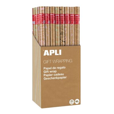 Wrapping paper Kraft Fun, 60gsm, 70cmx2m, assorted 5 different, Apli
