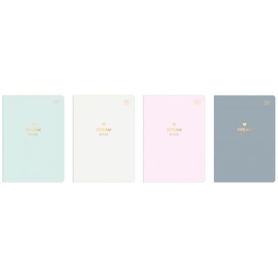 Folder A5 60 sheets, square, colored cardboard cover, golden details, assortment Interdruk