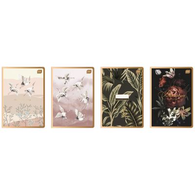 Notebook A5 80 sheets square, Metallic Satin Gold assortment, Interdruk