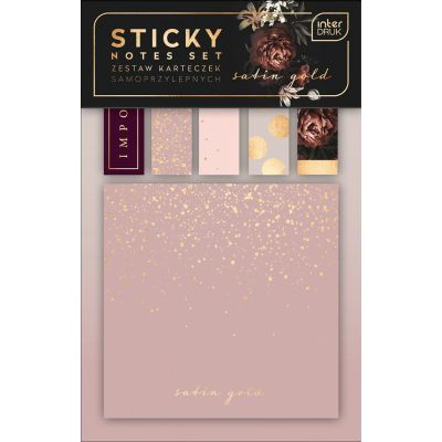Sticky notes set Satin Gold 120 sheets, assortment Interduk