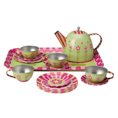 Game tea set, 15 parts, metal, 3+