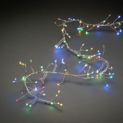 Light chain with 360 color MicroLED light, 7.7m long, multifunctional, silver cable, transformer IP44 / outdoor and indoor