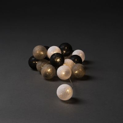 "Light chain, 16 white / gray / black balls D-6cm, wwLED with light 300cm