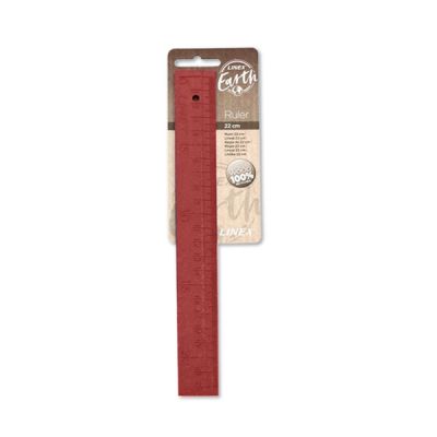 Ruler Linex Earth, 22 cm, pink, recycled wood